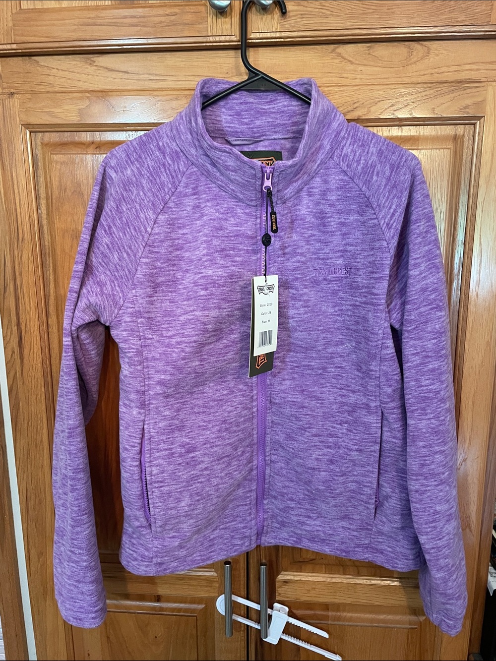 Women’s Lightweight Purple Zip-Front Fleece Jacket - Trail Crest - Size Medium